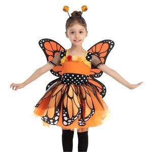 Vibrant Monarch Butterfly Kids Costume